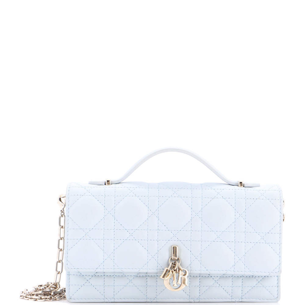 Christian Dior Mini My Dior Top Handle Flap Bag Cannage Quilt Lambskin